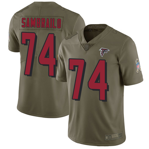 Atlanta Falcons Limited Olive Men Ty Sambrailo Jersey NFL Football #74 2017 Salute to Service